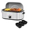 Silver Stainless Steel 24QT Electric Roaster Oven with Temperature Control